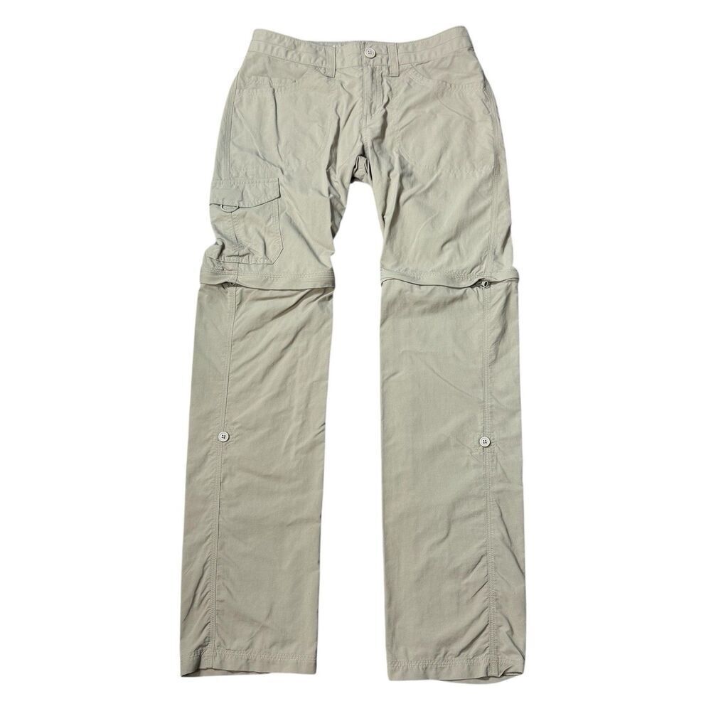 Mountain Hardwear Cargo Pants Womens 6/38 Khaki Convertible Zip Off Hiking Tech